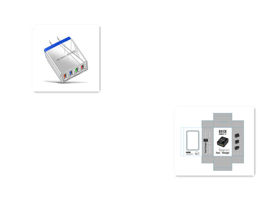 Carregador USB Quick Charge 3.0 4 Adaptador de telefone para tablet Carregador de parede portátil Carregador rápido para celular