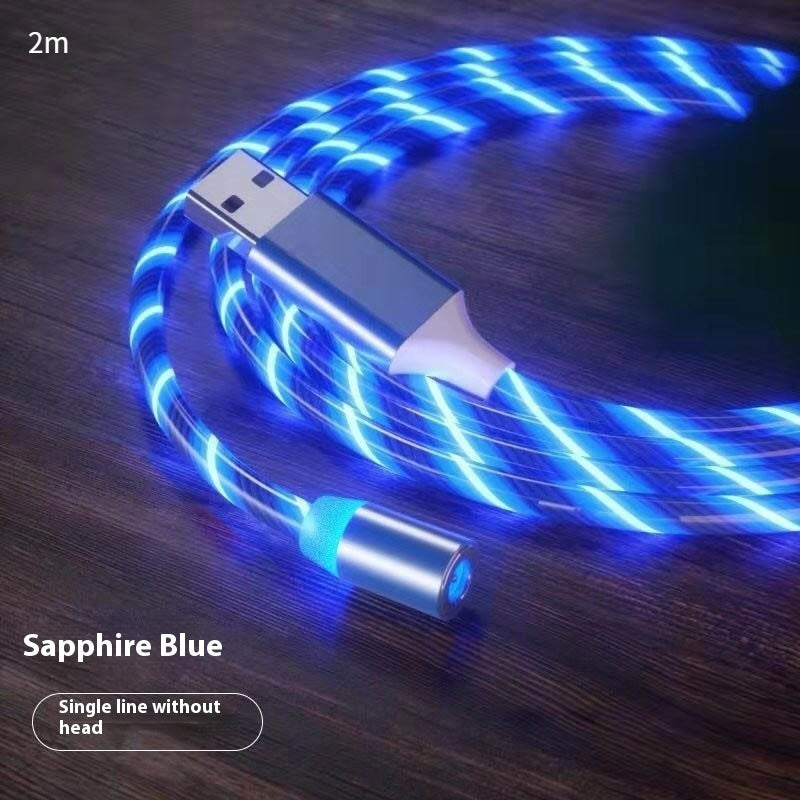 Cabo de carregamento magnético Streamer Cabo de carregamento rápido Lightning Micro USB Cabo de carregador magnético LED Tipo C