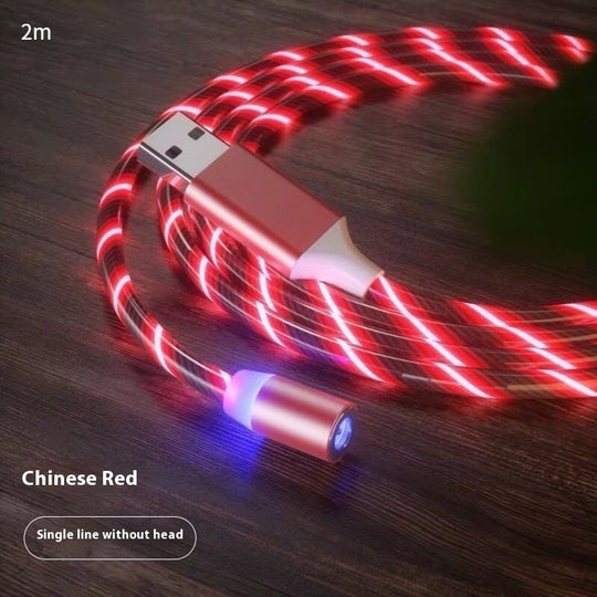 Cabo de carregamento magnético Streamer Cabo de carregamento rápido Lightning Micro USB Cabo de carregador magnético LED Tipo C