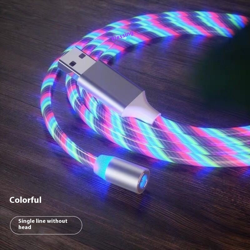 Cabo de carregamento magnético Streamer Cabo de carregamento rápido Lightning Micro USB Cabo de carregador magnético LED Tipo C